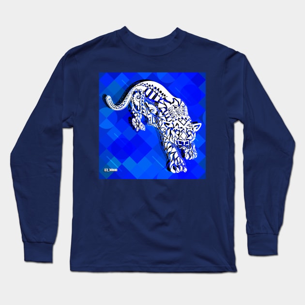 blue jaguar ecopop Long Sleeve T-Shirt by jorge_lebeau